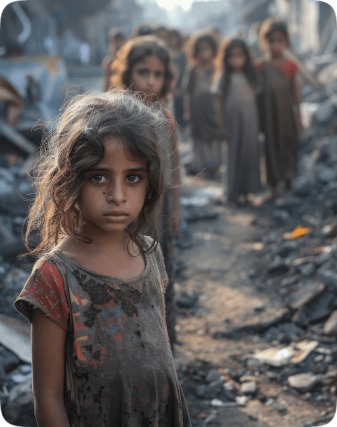 Child in a poverty-stricken area representing healthcare needs